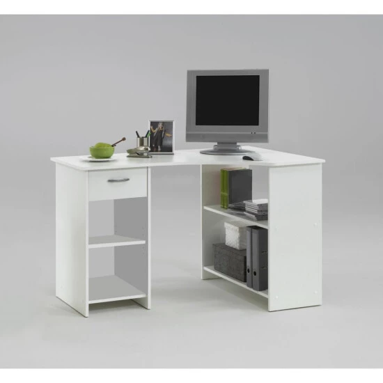 Coupon 🌟 FMD Möbel FELIX 1 Computertisch Mit 1 Schubkasten - Weiß - Maße: 118 Cm X 76 Cm X 77 Cm; 350-001 ✨ – Bild 3