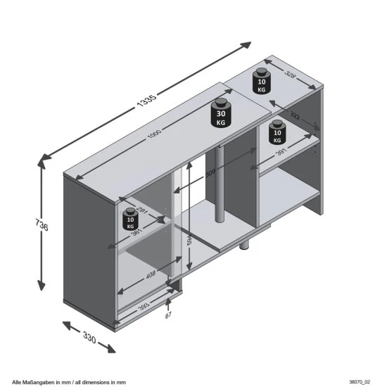 Rabatt 🎉 FMD Möbel FMD Modulares Eckregal Mit Offenen Fächern Weiß 👍 – Bild 3