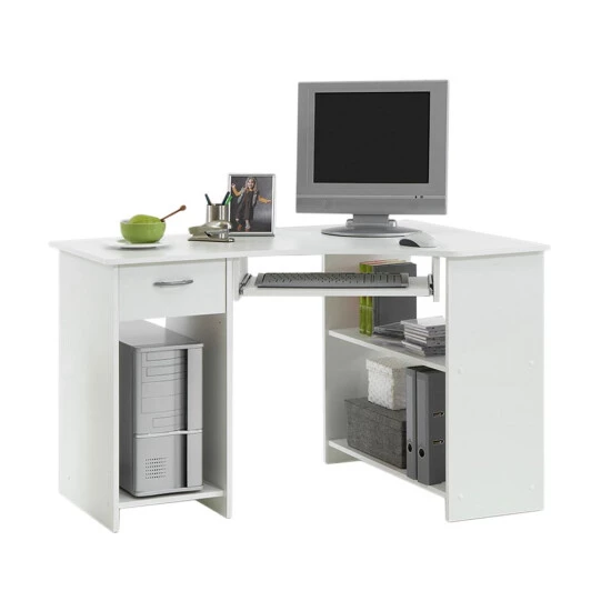 Coupon 🌟 FMD Möbel FELIX 1 Computertisch Mit 1 Schubkasten - Weiß - Maße: 118 Cm X 76 Cm X 77 Cm; 350-001 ✨ – Bild 5