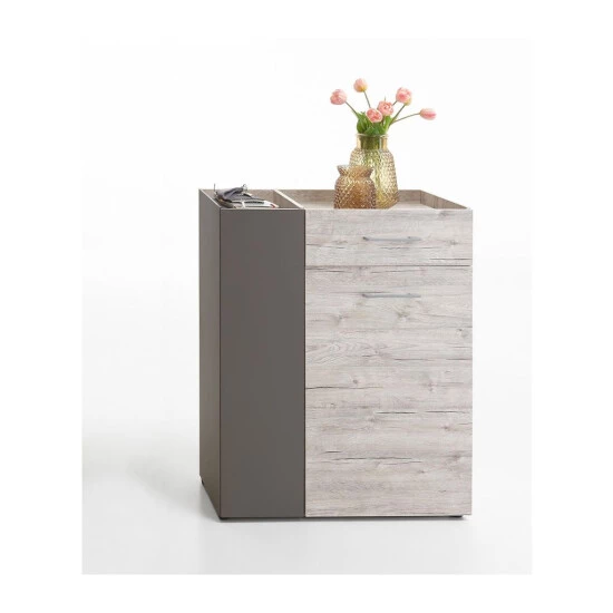 Top 10 ❤️ FMD Möbel FMD Kommode Mit 2 Türen Und 1 Schublade Sandeiche-Optik Und Lavagrau 😀 – Bild 10