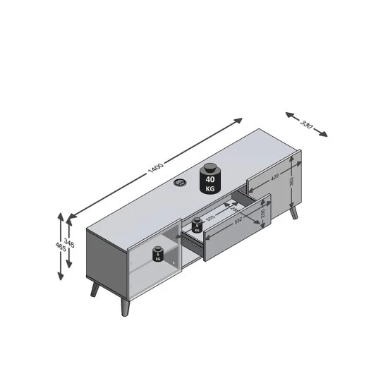 Top 10 đ FMD Möbel Lowboard Stehend / HĂ€ngend Montierbar BRIGHTON Hifi TV Eiche SĂ€gerau Sonoma Ca. 140 X 35 X 35 Cm đ„ â Bild 7