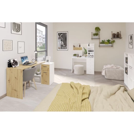 Rabatt ⭐ FMD Möbel Schminktisch MARL Schreibtisch In Weiß Ca. 105 X 140 X 40 Cm 👏 – Bild 3