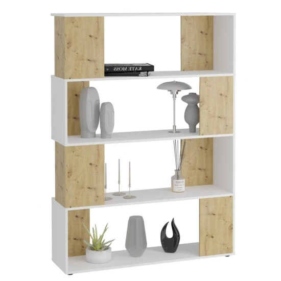 Besorgen ⌛ FMD Möbel Raumteiler VAREL Standregal Weiß / Artisan Eiche Nb. Ca. 117 X 160 X 39,6 Cm ❤️