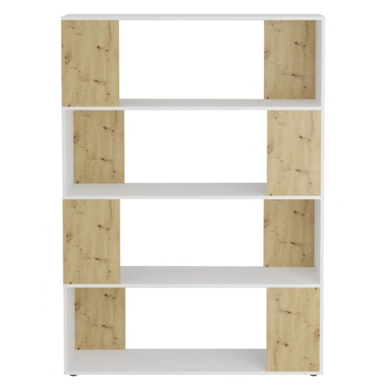 Besorgen ⌛ FMD Möbel Raumteiler VAREL Standregal Weiß / Artisan Eiche Nb. Ca. 117 X 160 X 39,6 Cm ❤️ – Bild 2