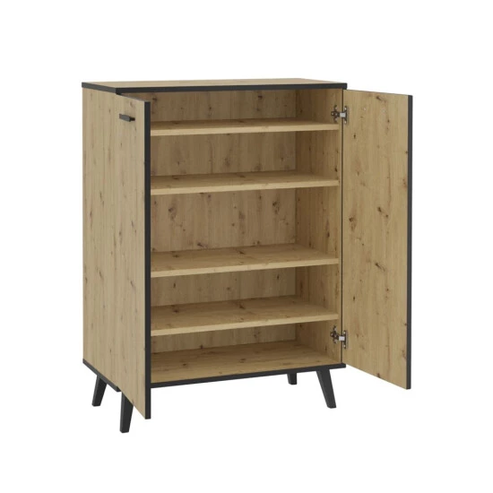 Brandneu ⭐ FMD Möbel Kommode PLAU Schuhschrank Artisan Eiche Ca. 15 Paar Schuhe Ca. 69 X 94 X 33 Cm ✔️ – Bild 3