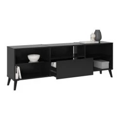 Neu ⌛ FMD Möbel Kommode Lowboard Hifi Fernseher Regal Hängend Oder Stehend Montierbar DARK 4 Schwarz 💯