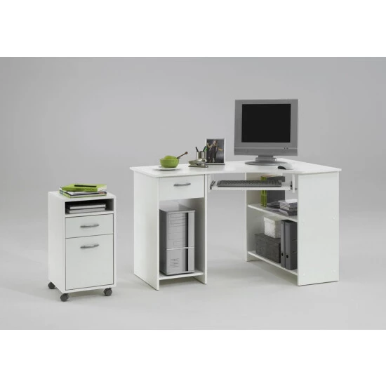 Coupon 🌟 FMD Möbel FELIX 1 Computertisch Mit 1 Schubkasten - Weiß - Maße: 118 Cm X 76 Cm X 77 Cm; 350-001 ✨ – Bild 7