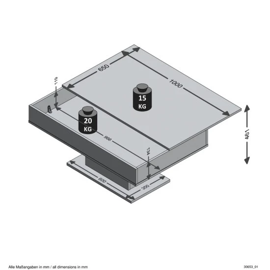 Am billigsten 👍 FMD Möbel FMD Furniture Couchtisch Wohnzimmertisch Sofatisch 100 X 65 X 45 Cm Beton LA / Weiß Edelglanz Mit Zwei Großen Schubladen ❤️