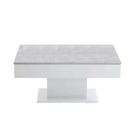 Am billigsten 👍 FMD Möbel FMD Furniture Couchtisch Wohnzimmertisch Sofatisch 100 X 65 X 45 Cm Beton LA / Weiß Edelglanz Mit Zwei Großen Schubladen ❤️ – Bild 11