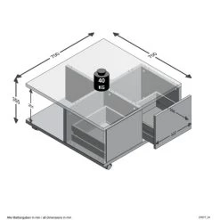 Besorgen ✔️ FMD Möbel FMD Furniture Couchtisch Sofatisch 70 X 70 X 36 Cm Beton / Weiß Edelglanz Zwei Ablagen + 2 Schubladen, Auf Rollen 😀