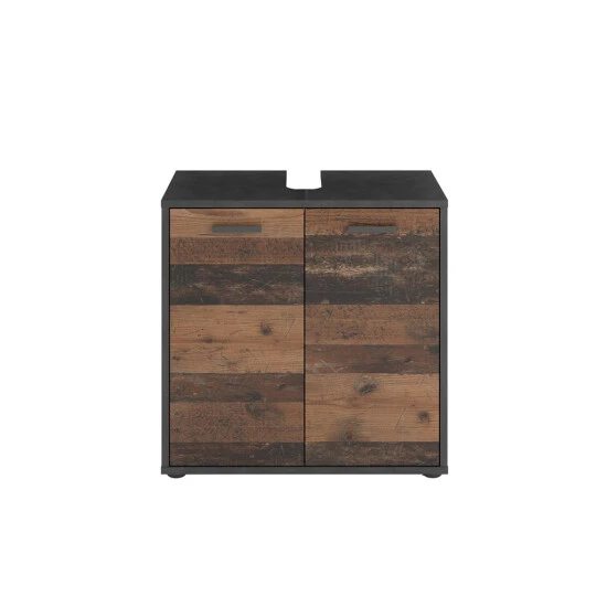 Bester Verkauf 🛒 FMD Möbel FMD Furniture Waschbeckenunterschrank Badschrank 60 X 59 X 33 Cm Matera / Old Style Dunkel Mit Doppeltüren Und Verstellbaren Böden 🤩 – Bild 8