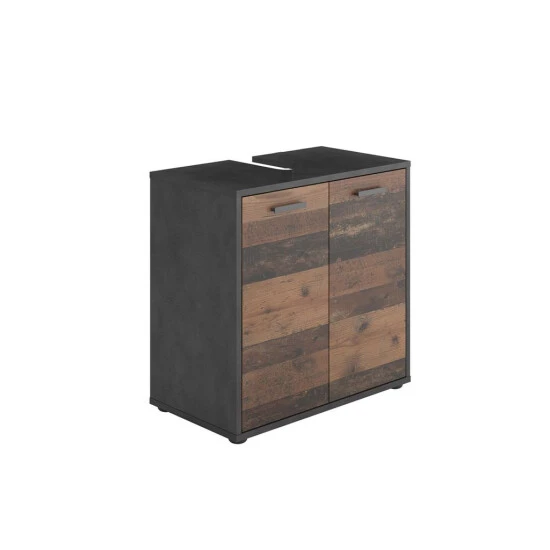 Bester Verkauf 🛒 FMD Möbel FMD Furniture Waschbeckenunterschrank Badschrank 60 X 59 X 33 Cm Matera / Old Style Dunkel Mit Doppeltüren Und Verstellbaren Böden 🤩 – Bild 11