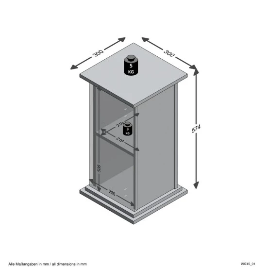 Coupon 🌟 FMD Möbel FMD Furniture Dekosäule Blumensäule 30 X 30 X 57,9 Cm In Matera, Mit 2 Ablagen Und Tür, Pflanzsäule 😀