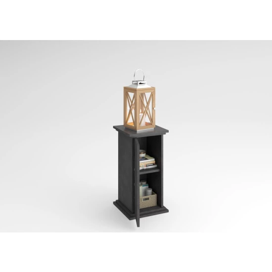 Coupon 🌟 FMD Möbel FMD Furniture Dekosäule Blumensäule 30 X 30 X 57,9 Cm In Matera, Mit 2 Ablagen Und Tür, Pflanzsäule 😀 – Bild 2