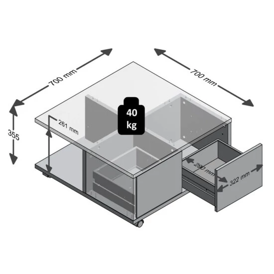 Besorgen 🔥 FMD Möbel 659-001 Couchtisch Twin In Matera/Eiche Artisan 😀 – Bild 3