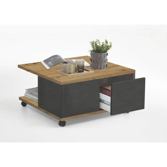 Besorgen 🔥 FMD Möbel 659-001 Couchtisch Twin In Matera/Eiche Artisan 😀 – Bild 6