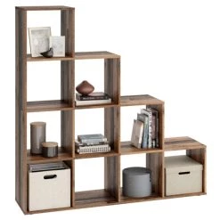 Bester Verkauf 😀 FMD Möbel Stufen Regal Bücherregal Stauraumregal Raumteiler MEGA 2 Old Style 😀