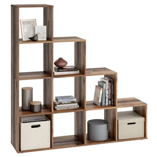 Bester Verkauf 😀 FMD Möbel Stufen Regal Bücherregal Stauraumregal Raumteiler MEGA 2 Old Style 😀