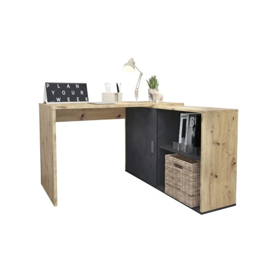 Blitzangebot 😉 FMD Möbel Schreibtisch Winkelschreibtisch Bürotisch Arbeitstisch Home Office Ca. 119 X 124 Cm VALLEY Artisan Eiche 😍