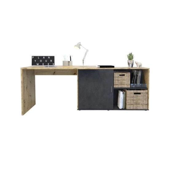 Blitzangebot 😉 FMD Möbel Schreibtisch Winkelschreibtisch Bürotisch Arbeitstisch Home Office Ca. 119 X 124 Cm VALLEY Artisan Eiche 😍 – Bild 3