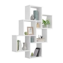 Neu 🤩 FMD Möbel Wandregal - Weiß Matt - 82 X 16 Cm - Mit 8 Ablageflächen 🥰