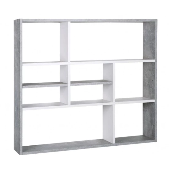 Angebote ✔️ FMD Möbel FMD Furniture 269-001 Wandregal In Nachbildung Beton Light Atelier/Weiß, Maße Ca. 90 X 78,5 X 16 Cm (BxHxT) 💯 – Bild 12