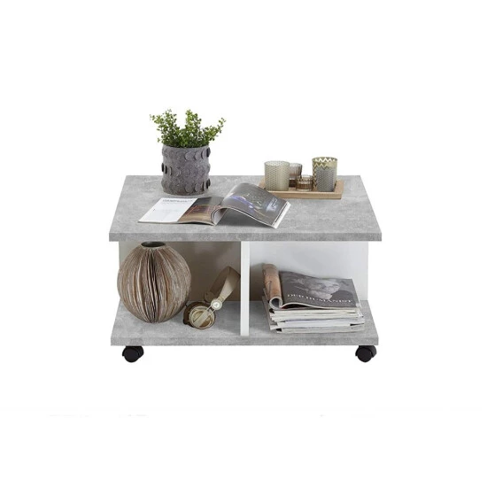 Top 10 🎁 FMD Möbel FMD Couchtisch TWIN 1 Beton LA/weiß Edelglanz; 659-001 😍 – Bild 6