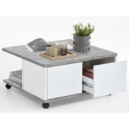 Top 10 🎁 FMD Möbel FMD Couchtisch TWIN 1 Beton LA/weiß Edelglanz; 659-001 😍 – Bild 11