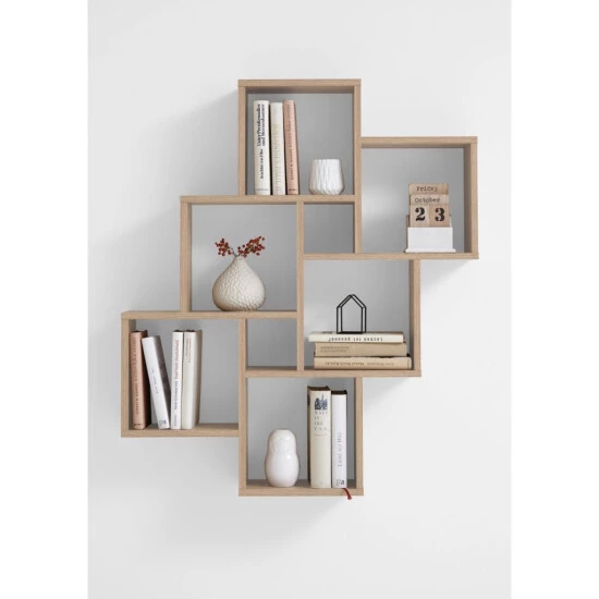 Brandneu đ FMD Möbel FMD Wandregal LAURIO 2 Eiche Nb; 2006-002 â â Bild 4