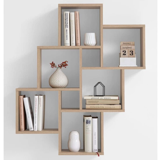 Brandneu đ FMD Möbel FMD Wandregal LAURIO 2 Eiche Nb; 2006-002 â â Bild 7