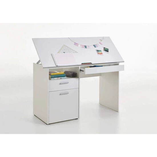 Aktion ✔️ FMD Möbel 3009-001 DELFT Weiß Schreibtisch Kinderschreibtisch Jugendzimmertisch Kindertisch Klappbar FMD 👍