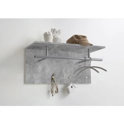 Rabatt 🌟 FMD Möbel FMD Furniture 441-001 Wandgarderobe In Nachbildung Beton Light Atelier, Maße Ca. 72 X 34,5 X 29,5 Cm (BxHxT) 🔥