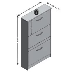 Großhandel ✨ FMD Möbel FMD Schuhschrank Mit 3 Kippfächern Weiß Und Eichenbraun 🎁