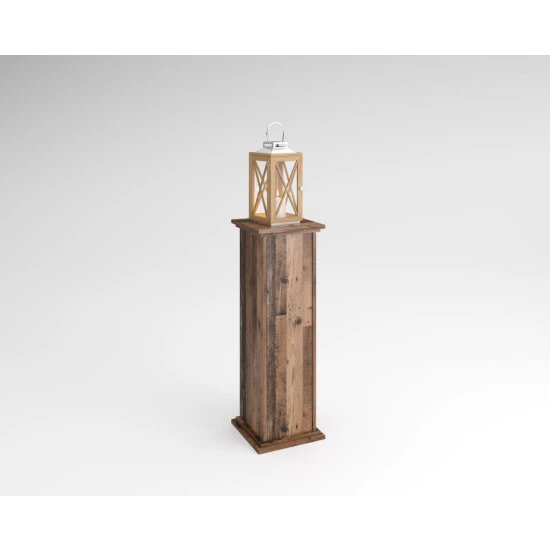 Bester Verkauf ✨ FMD Möbel FMD Furniture Dekosäule Blumensäule 30 X 30 X 89 Cm In Old Style Dunkel, Mit 2 Höhenverstellbaren Ablagen Und Tür, Pflanzsäule 🎁 – Bild 2