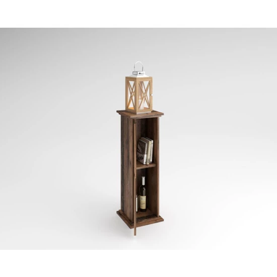 Bester Verkauf ✨ FMD Möbel FMD Furniture Dekosäule Blumensäule 30 X 30 X 89 Cm In Old Style Dunkel, Mit 2 Höhenverstellbaren Ablagen Und Tür, Pflanzsäule 🎁 – Bild 3