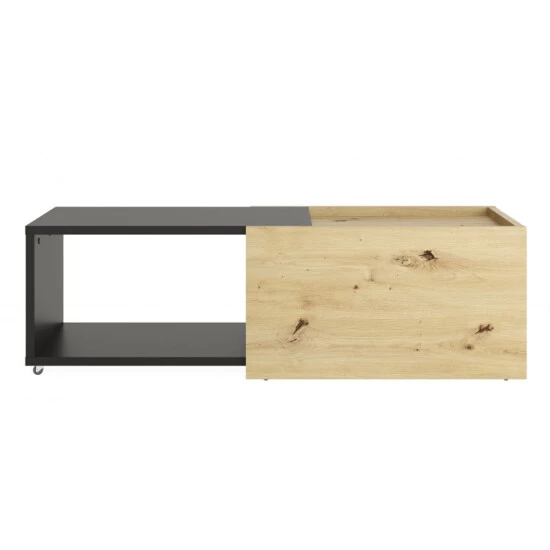 Blitzangebot 🤩 FMD Möbel Couchtisch Beistelltisch Ausziehbar Ca. 126 X 38 X 50 Cm SLIDE Artisan Eiche Nb. Schwarz 🥰 – Bild 2