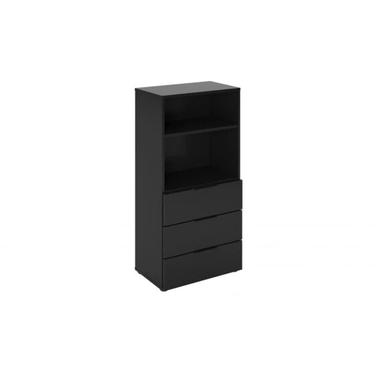 Bestpreis 🧨 FMD Möbel Kommode Sideboard Highboard Schubkästen 557-006 DARK 6 Schwarz Ca. 50 X 101 X 32 Cm ✨ – Bild 4