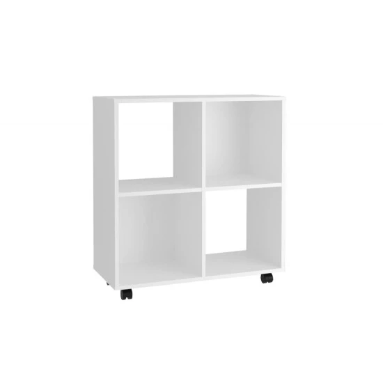 Brandneu ❤️ FMD Möbel SPRINT Regal Mit 4 Fächern Auf Rollen - Weiß - Maße: 72 Cm X 78 Cm X 33 Cm; 290-001 🎉 – Bild 4