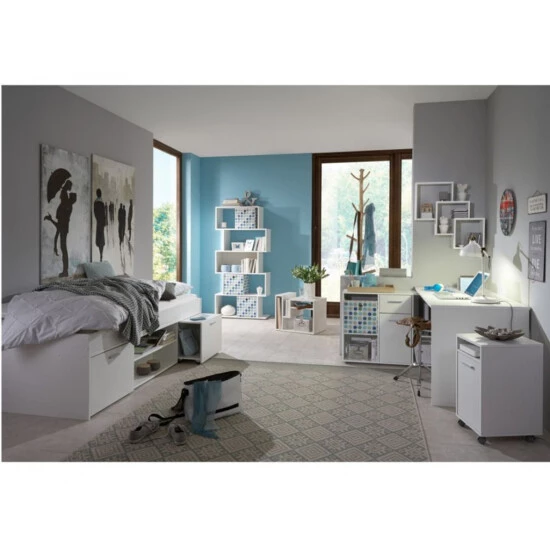 Bestes Angebot 👏 FMD Möbel FMD Furniture 810-001 Bettanlage Mit Stauraum In Ausführung Weiß, Maße Ca. 203,5 X 58,5 X 95,9 Cm (BxHxT) 😉 – Bild 2