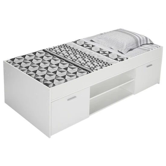 Bestes Angebot 👏 FMD Möbel FMD Furniture 810-001 Bettanlage Mit Stauraum In Ausführung Weiß, Maße Ca. 203,5 X 58,5 X 95,9 Cm (BxHxT) 😉 – Bild 4