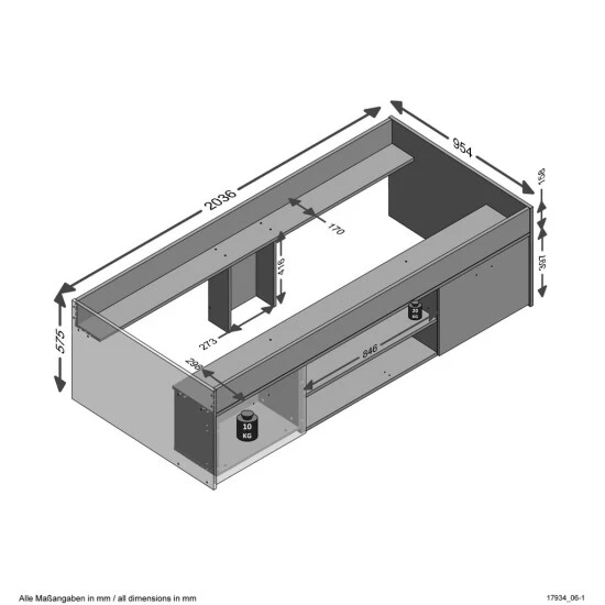 Bestes Angebot 👏 FMD Möbel FMD Furniture 810-001 Bettanlage Mit Stauraum In Ausführung Weiß, Maße Ca. 203,5 X 58,5 X 95,9 Cm (BxHxT) 😉 – Bild 8