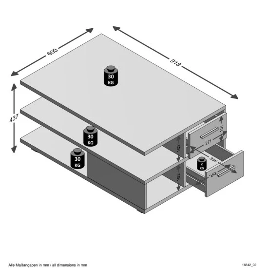 Am billigsten 🎁 FMD Möbel FMD Furniture 646-001 Couchtisch In Nachbildung Sonoma Eiche Nachbildung, Maße Ca. 92 X 44,5 X 60 Cm (BxHxT) 😉 – Bild 3