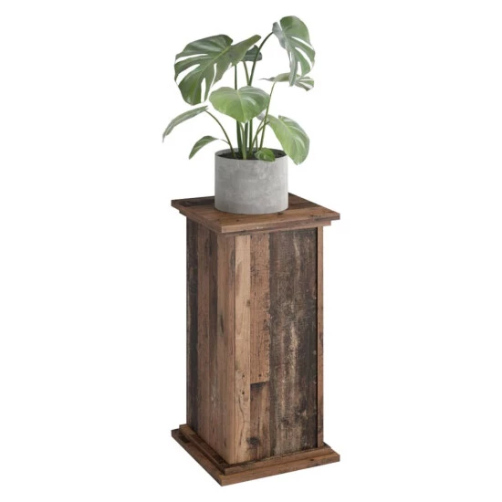 Großhandel 👍 FMD Möbel FMD Furniture Dekosäule Blumensäule 30 X 30 X 57,9 Cm In Old Style Dunkel, Mit 2 Ablagen Und Tür, Pflanzsäule 😉 – Bild 5