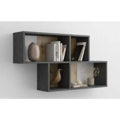 Angebote 😍 FMD Möbel FMD Nora Large Bibliotheque - Schwarz ⭐