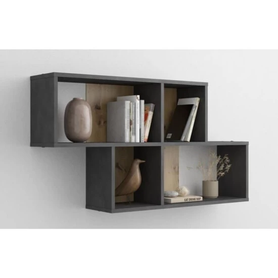 Angebote 😍 FMD Möbel FMD Nora Large Bibliotheque - Schwarz ⭐