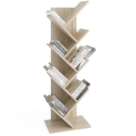 Brandneu 🎉 FMD Möbel Regal Bücherregal Prospektständer Zeitungsständer 42 X 125 X 26 Cm BÜCHEN Eiche Sonoma Sägerau Nb. ❤️