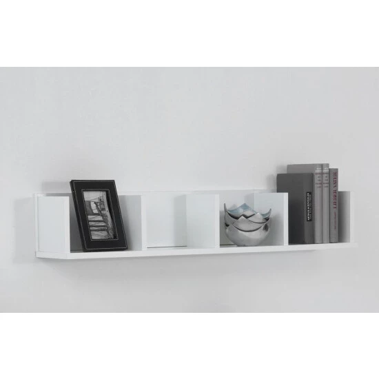 Brandneu 🎁 FMD Möbel POINT 4 Wandregal - Weiß - Maße: 92 Cm X 16,5 Cm X 17 Cm; 206-004 ❤️