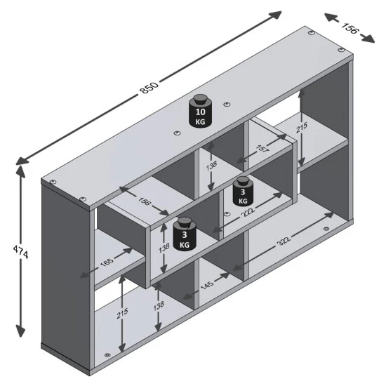 Coupon 🧨 FMD Möbel LASSE Regal - Eiche - Maße: 85 Cm X 47,5 Cm X 16 Cm; 289-001 ✨ – Bild 4