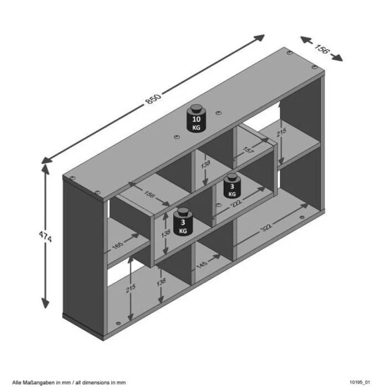 Coupon 🧨 FMD Möbel LASSE Regal - Eiche - Maße: 85 Cm X 47,5 Cm X 16 Cm; 289-001 ✨ – Bild 6