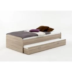 Aktion 👍 FMD Möbel PEDRO 4 Bett Mit Gästeliege - Eiche - Maße: 94 Cm X 50,5 Cm X 203 Cm; 800-004 😀